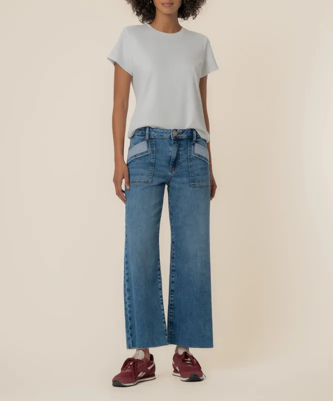 Meg High Rise Wide Leg, Petite in Success Wash made by Kut from the Kloth