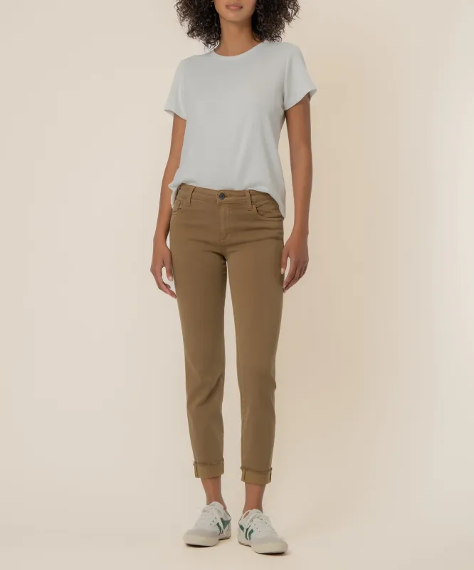 Amy Mid Rise Crop Straight Leg in Wood made by Kut from the Kloth