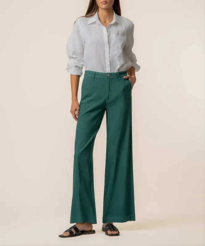 Meg Linen High Rise Wide Straight Leg sold by Kut from the Kloth