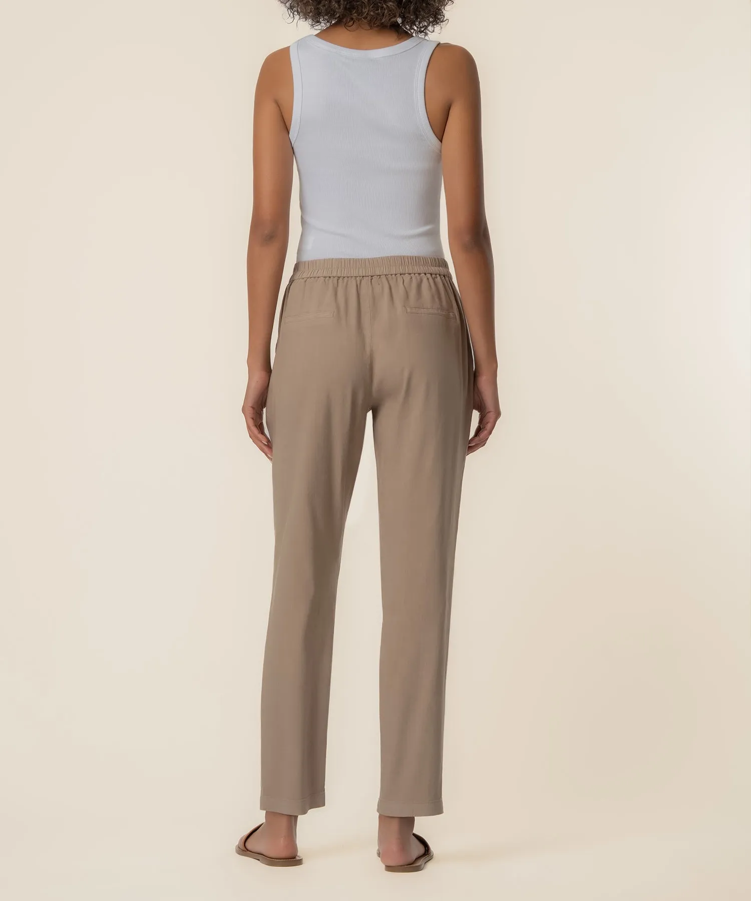 Rosalie Linen Tapered Pant, Petite in Khaki sold by Kut from the Kloth product image thumbnail 3