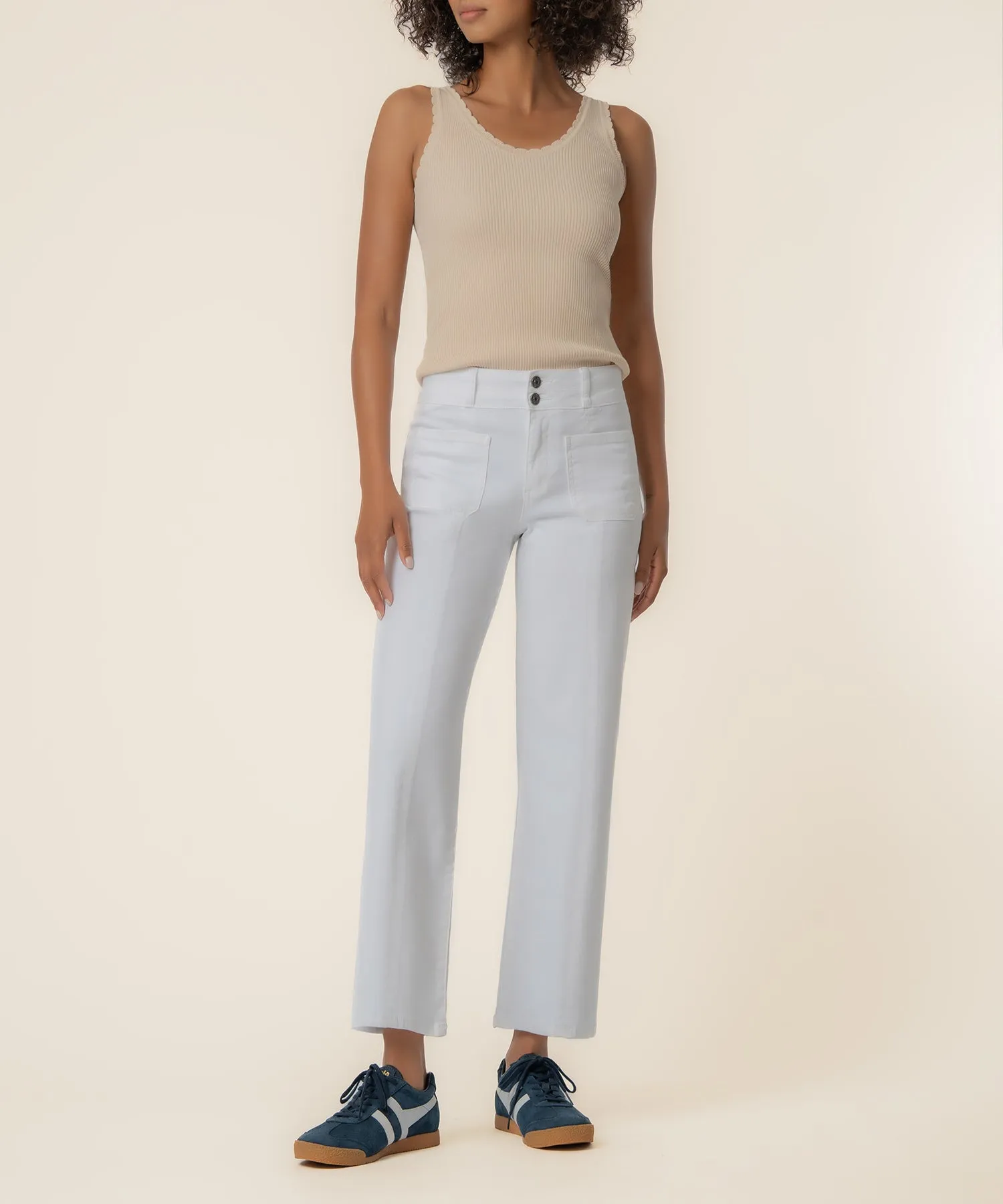 Charlotte High Rise Straight Leg in White sold by Kut from the Kloth