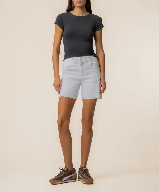 Hailey High Rise Short in Optic White made by Kut from the Kloth