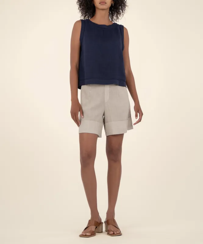 Joanne Sleeveless Crop Top in Ink Blue made by Kut from the Kloth