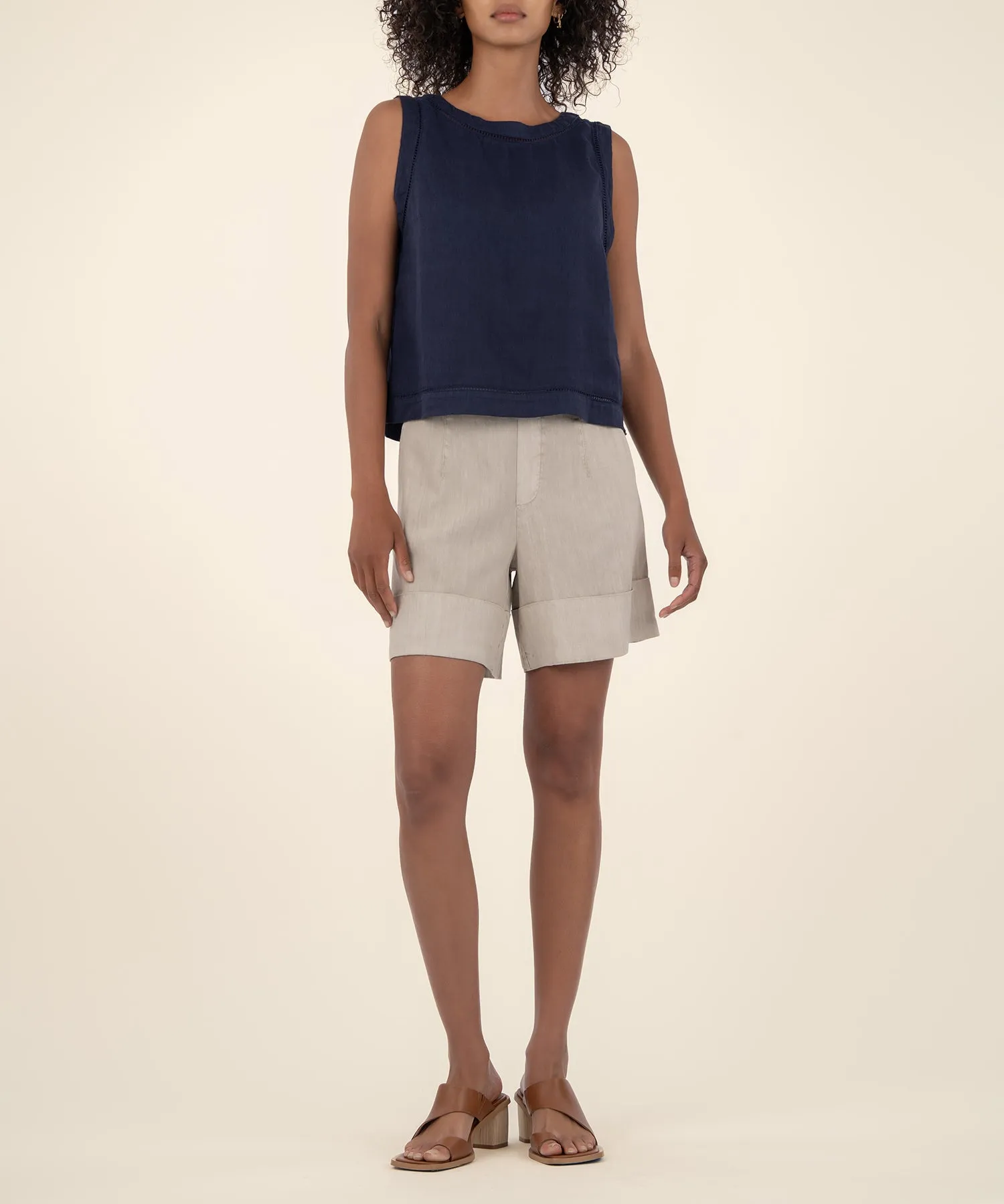 Joanne Sleeveless Crop Top in Ink Blue sold by Kut from the Kloth