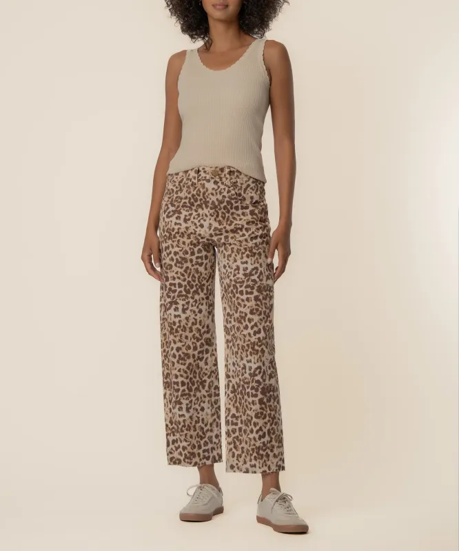 Gwen Twill High Rise Wide Leg, Exclusive in Tan/Brown made by Kut from the Kloth