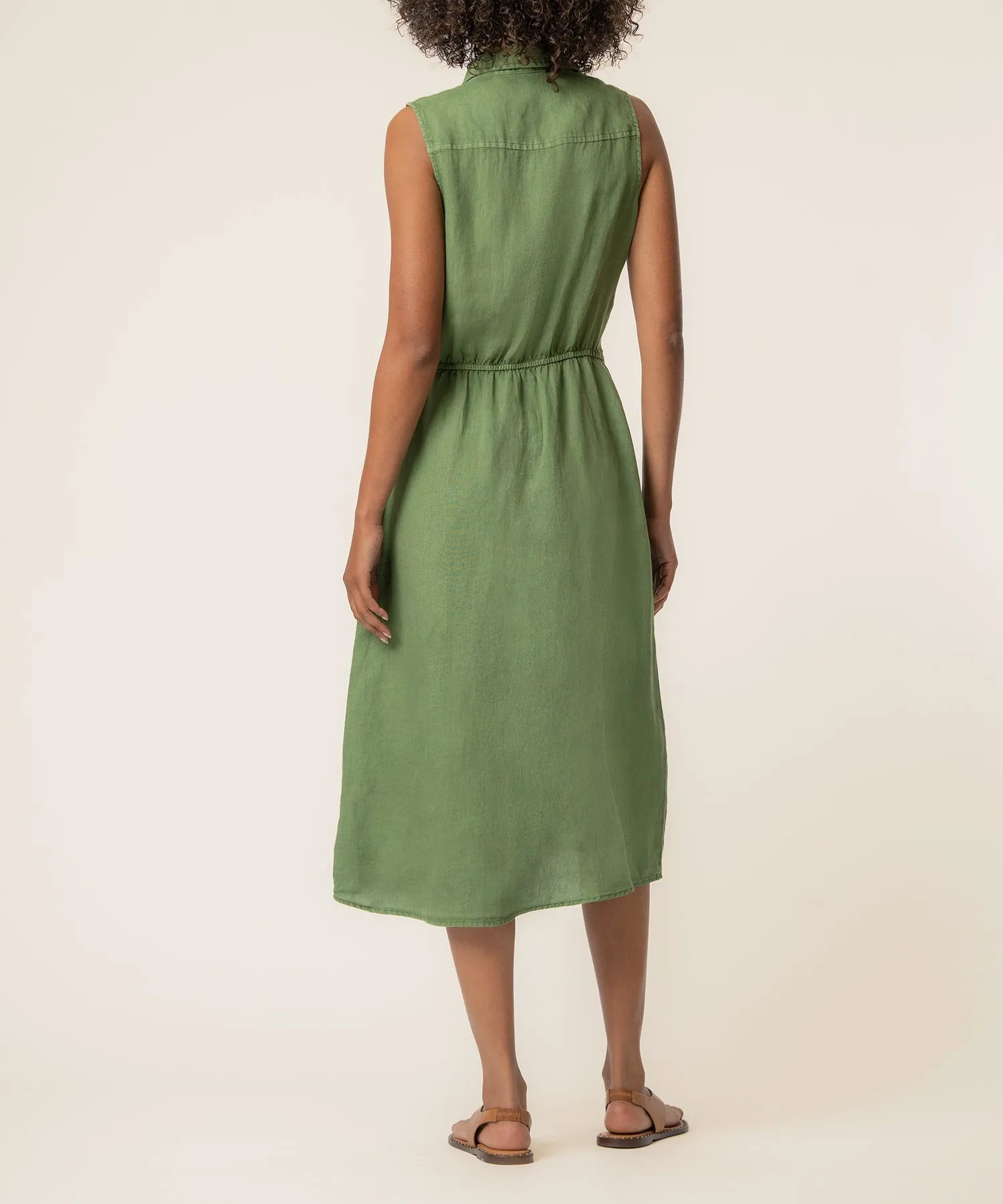 Bowie Linen Dress in Olive sold by Kut from the Kloth product image thumbnail 3