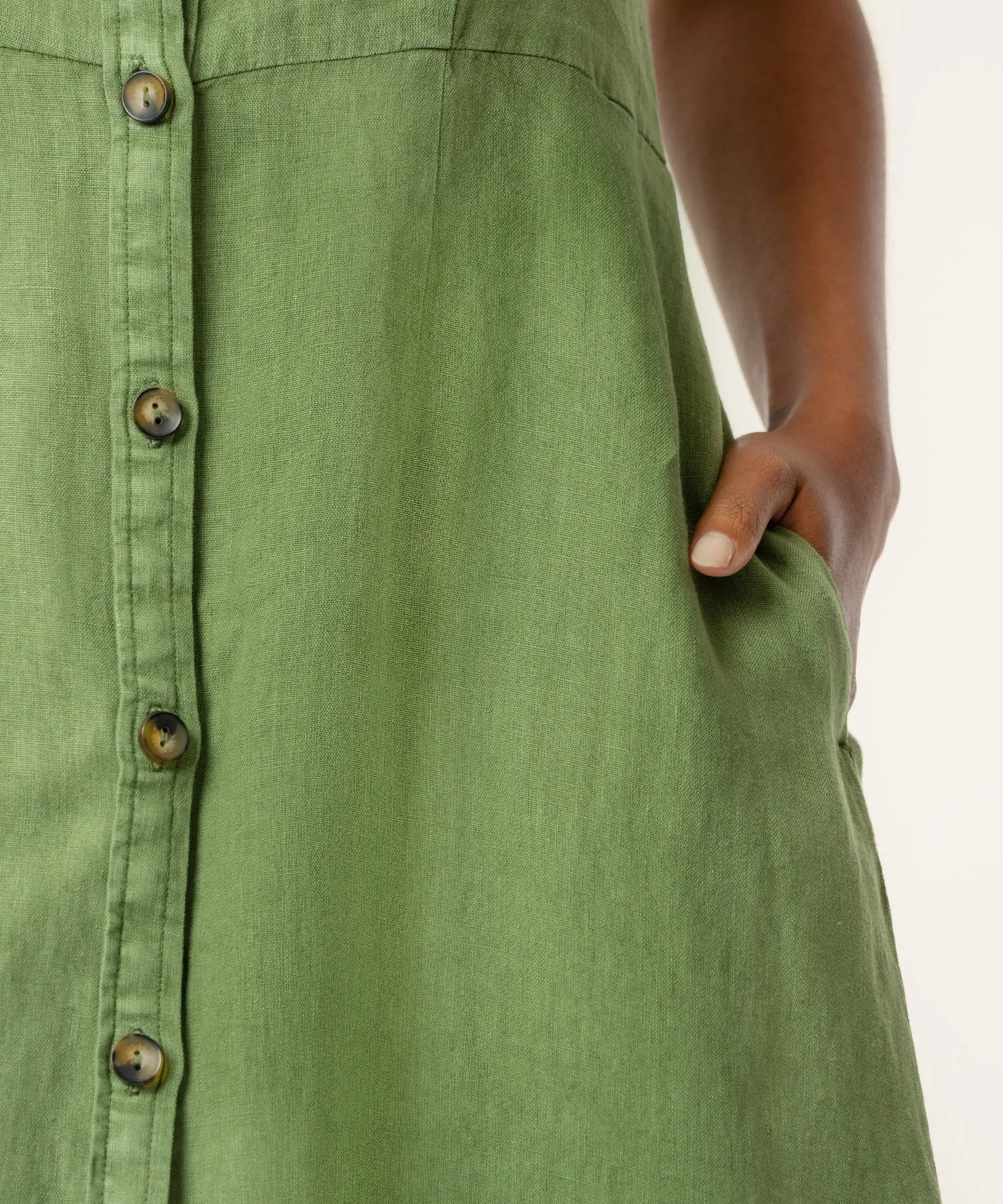 Bowie Linen Dress in Olive sold by Kut from the Kloth product image thumbnail 5