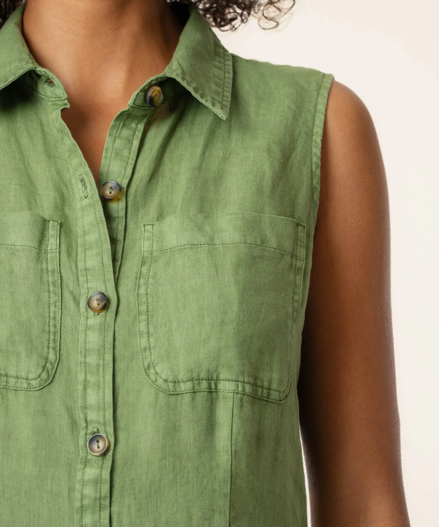 Bowie Linen Dress in Olive sold by Kut from the Kloth product image thumbnail 4