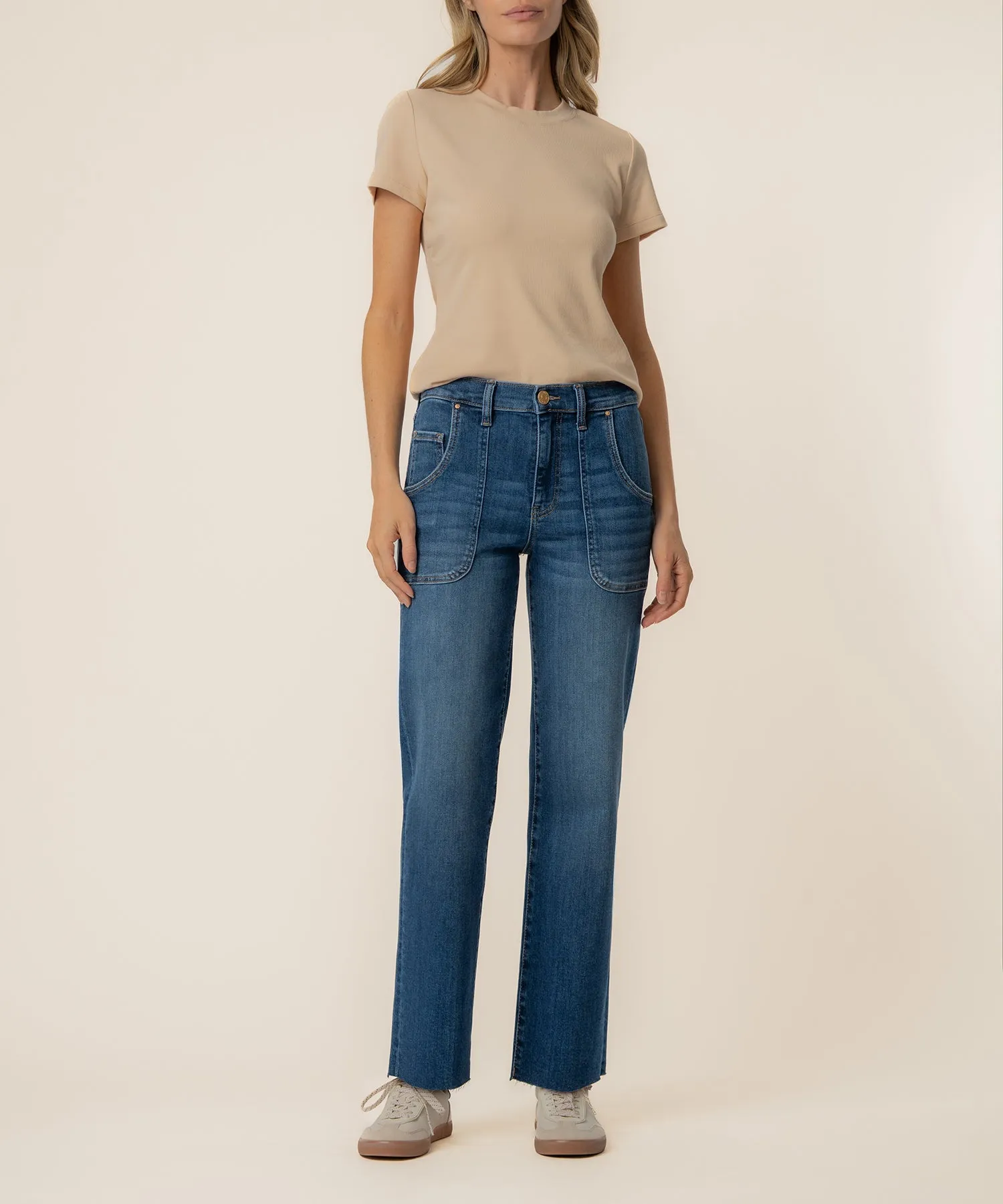 Avery High Rise Straight Leg, Exclusive in Fortune Wash sold by Kut from the Kloth