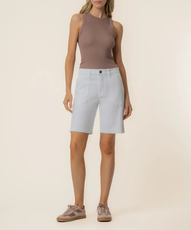 Hailey High Rise Bermuda Short, Exclusive in Optic White made by Kut from the Kloth
