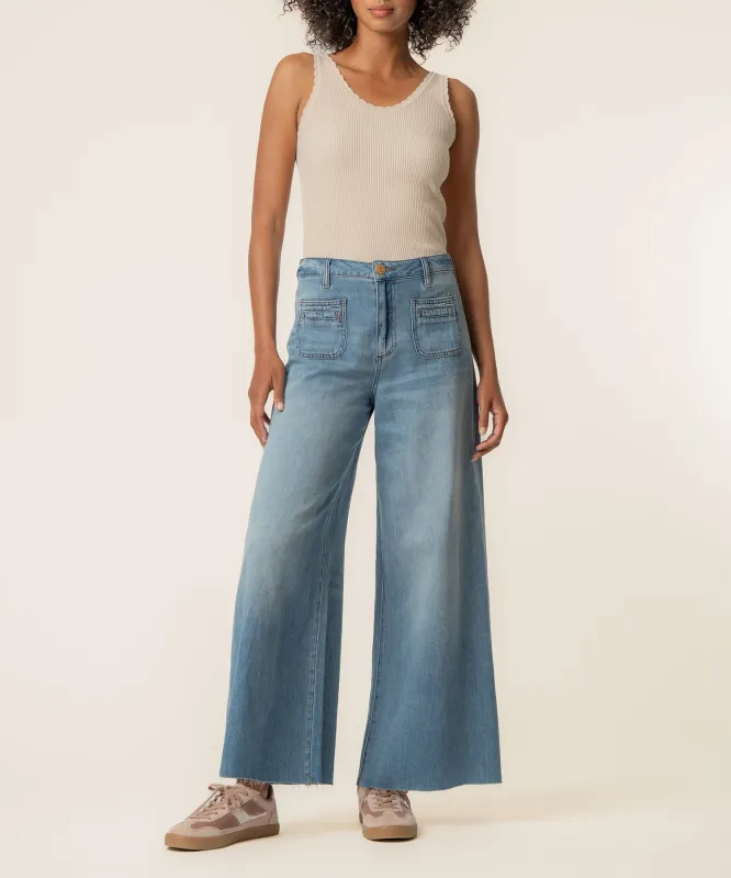 Blake High Rise Crop Super Wide Leg, Exclusive in Simulate Wash made by Kut from the Kloth