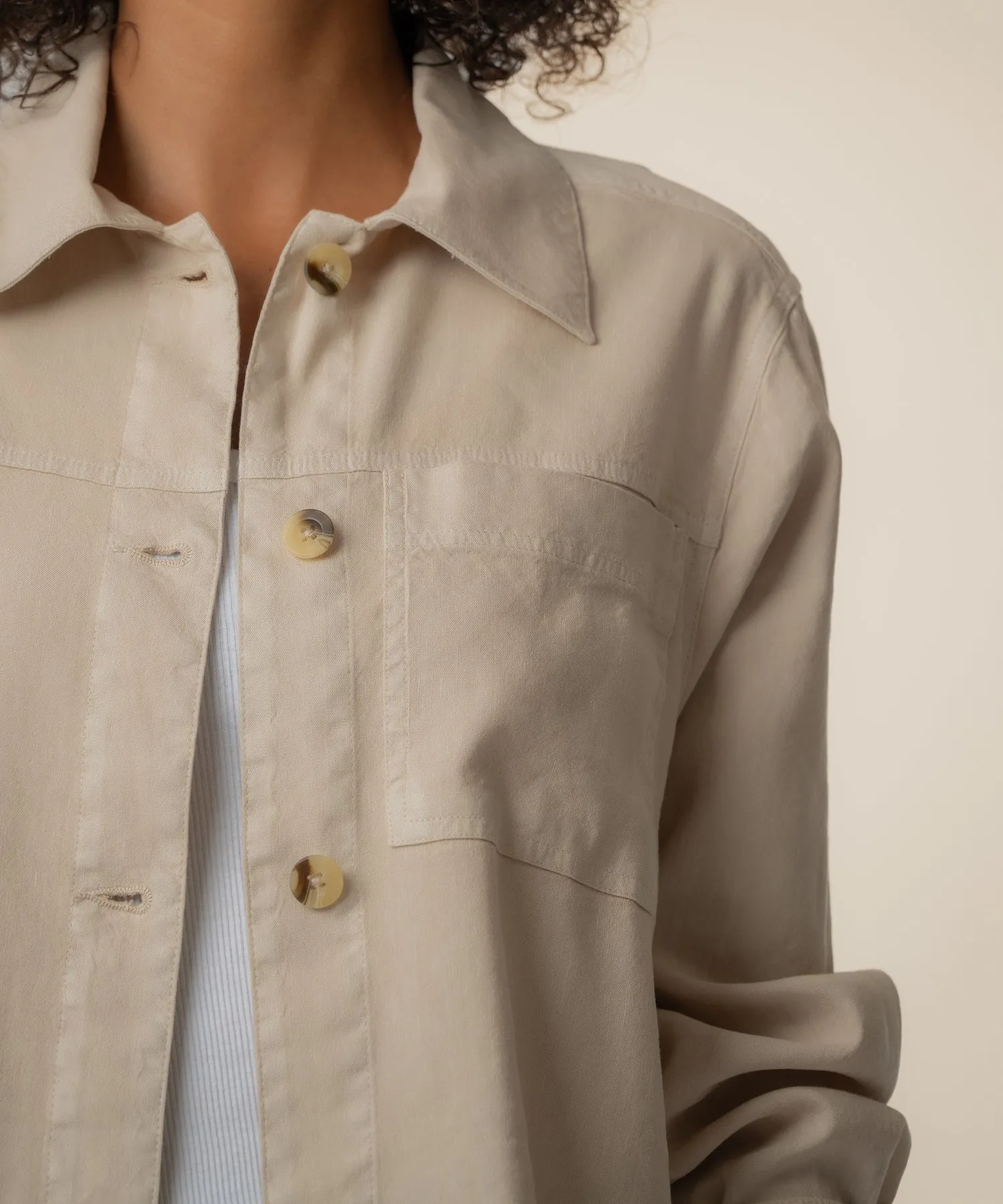 Bellamy Linen Jacket in Sand sold by Kut from the Kloth product image thumbnail 4
