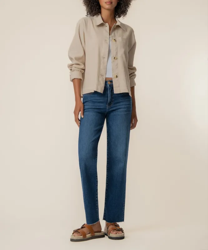 Bellamy Linen Jacket in Sand made by Kut from the Kloth