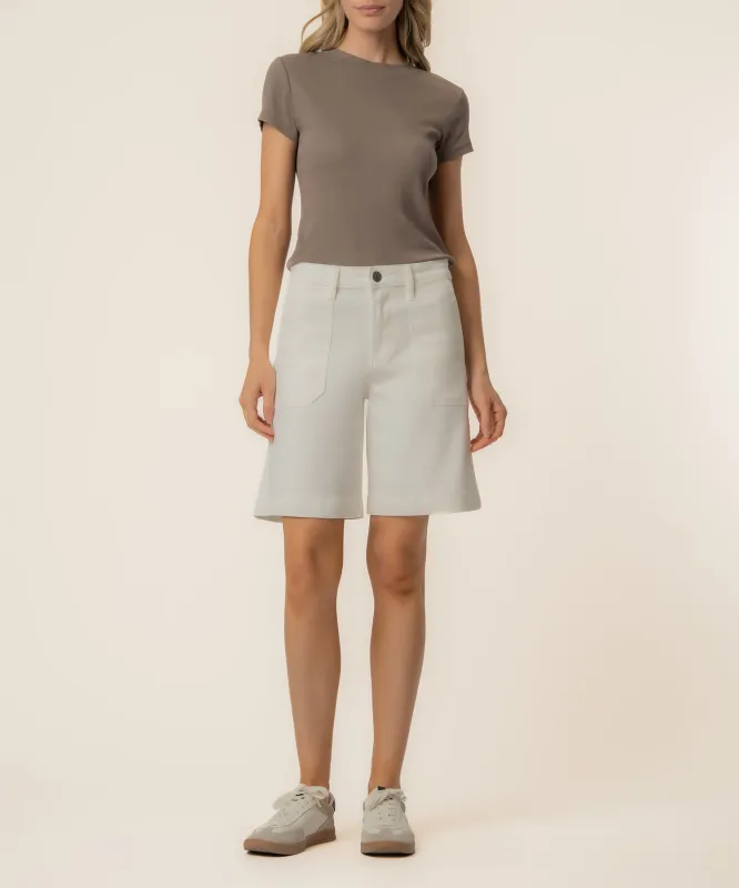 Hailey High Rise Bermuda Short, Exclusive in Ecru made by Kut from the Kloth