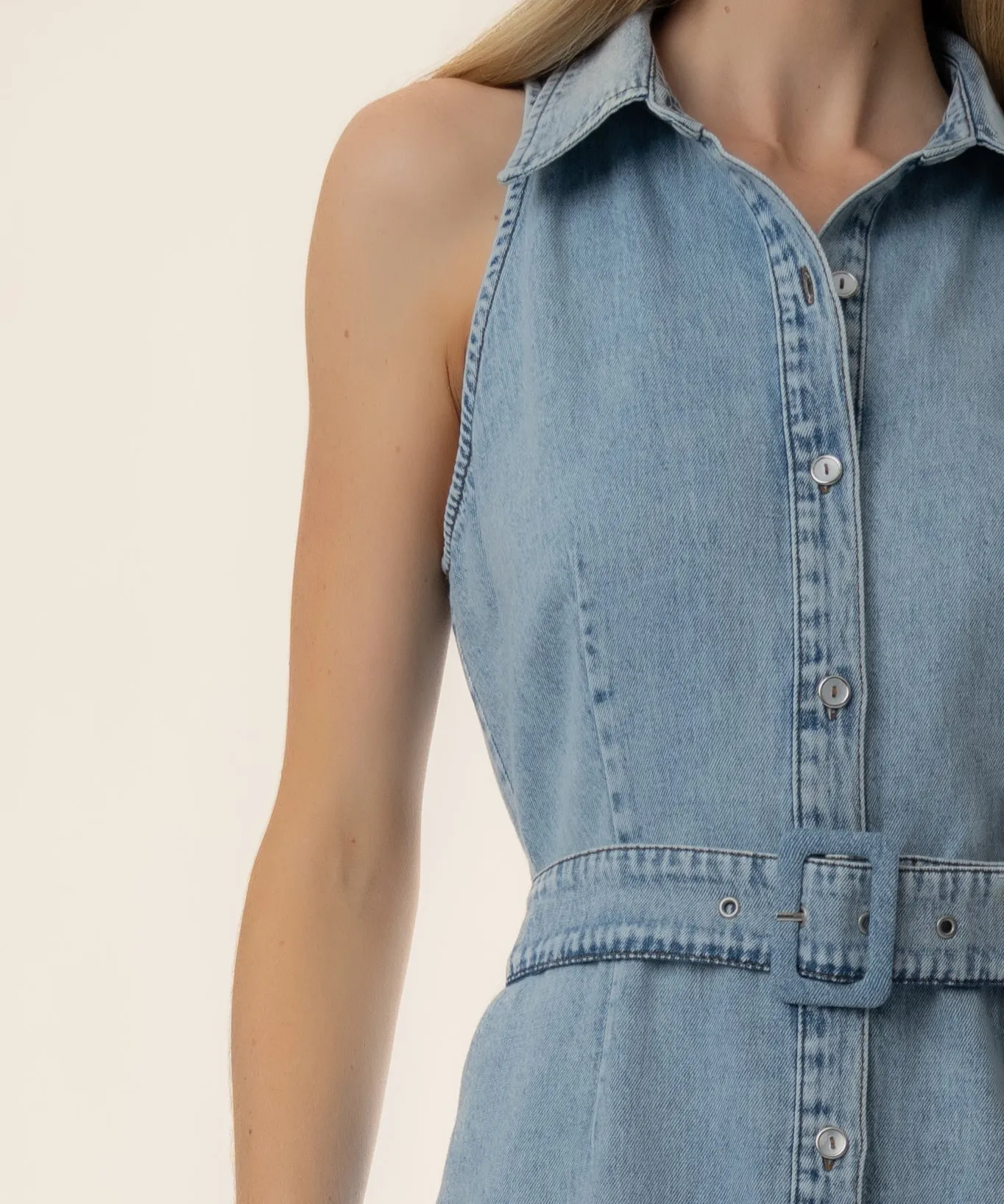 Eileen Halter Denim Dress in Zealful Wash sold by Kut from the Kloth product image thumbnail 5