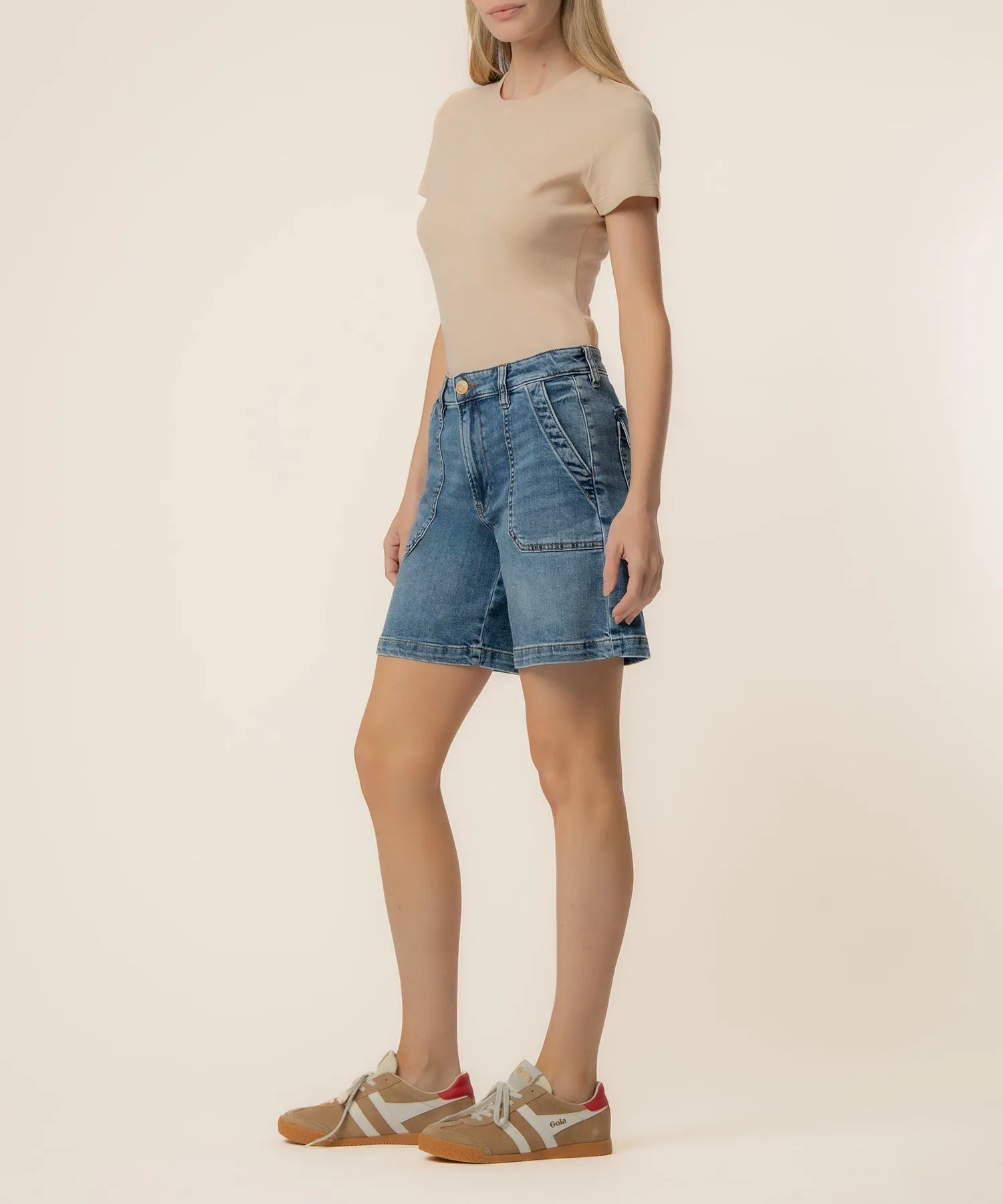 Hailey High Rise Bermuda Short, Exclusive in Teeming Wash sold by Kut from the Kloth product image thumbnail 2