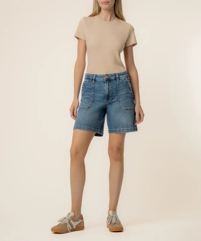 Hailey High Rise Bermuda Short, Exclusive in Teeming Wash made by Kut from the Kloth