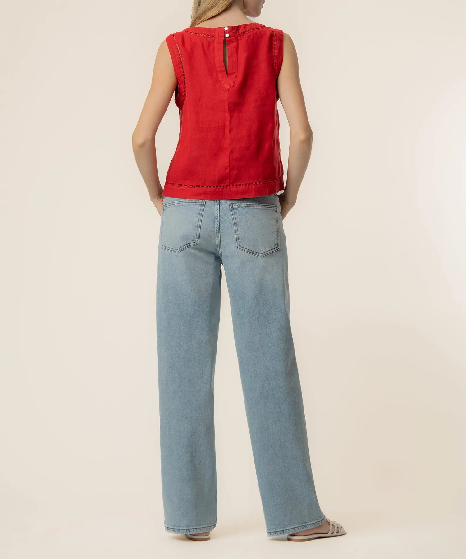 Joanne Sleeveless Crop Top in Tomato sold by Kut from the Kloth product image thumbnail 3