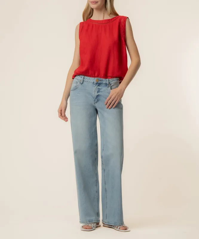 Joanne Sleeveless Crop Top in Tomato made by Kut from the Kloth