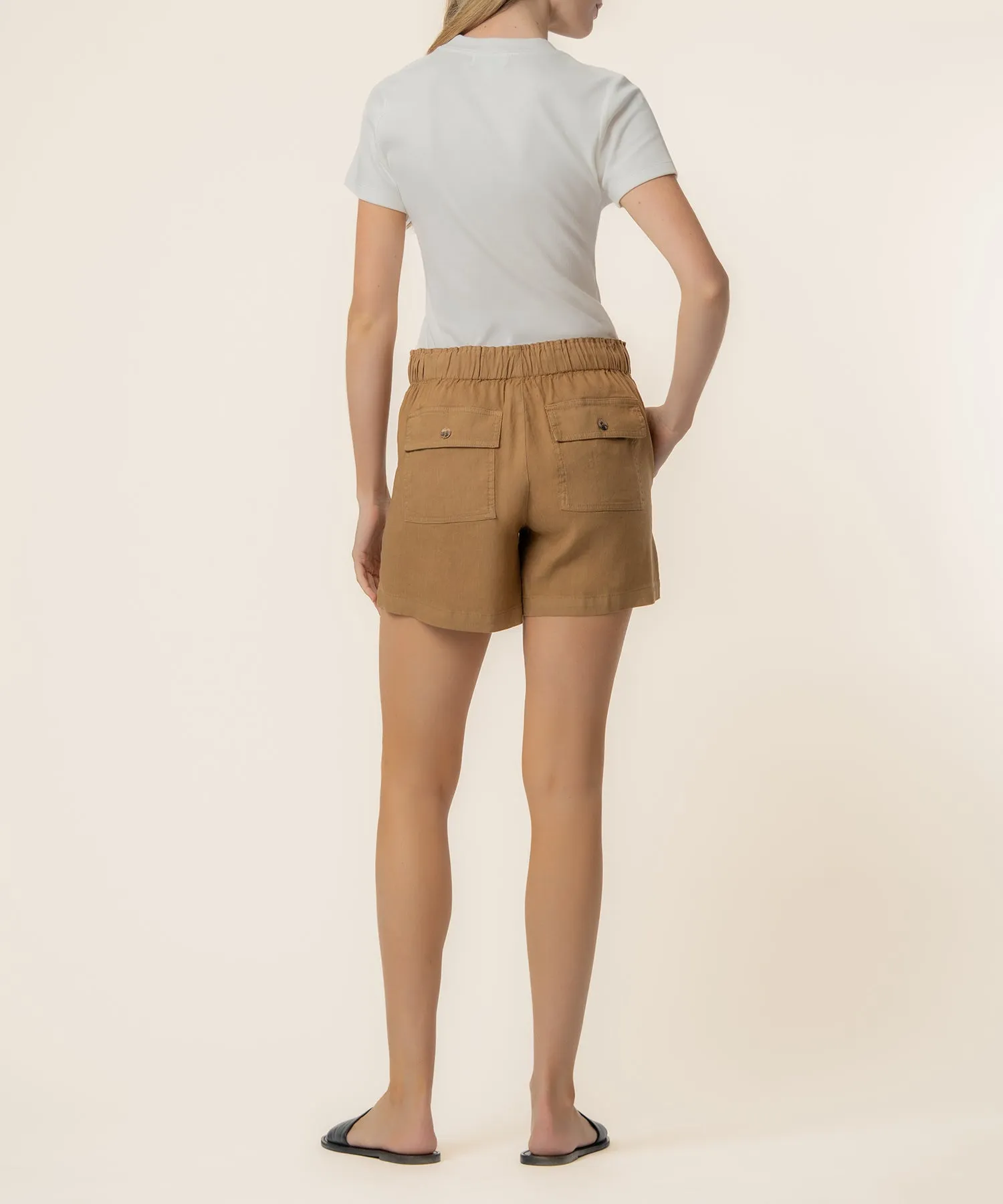 Katana Linen Drawstring Short in Wood sold by Kut from the Kloth product image thumbnail 3