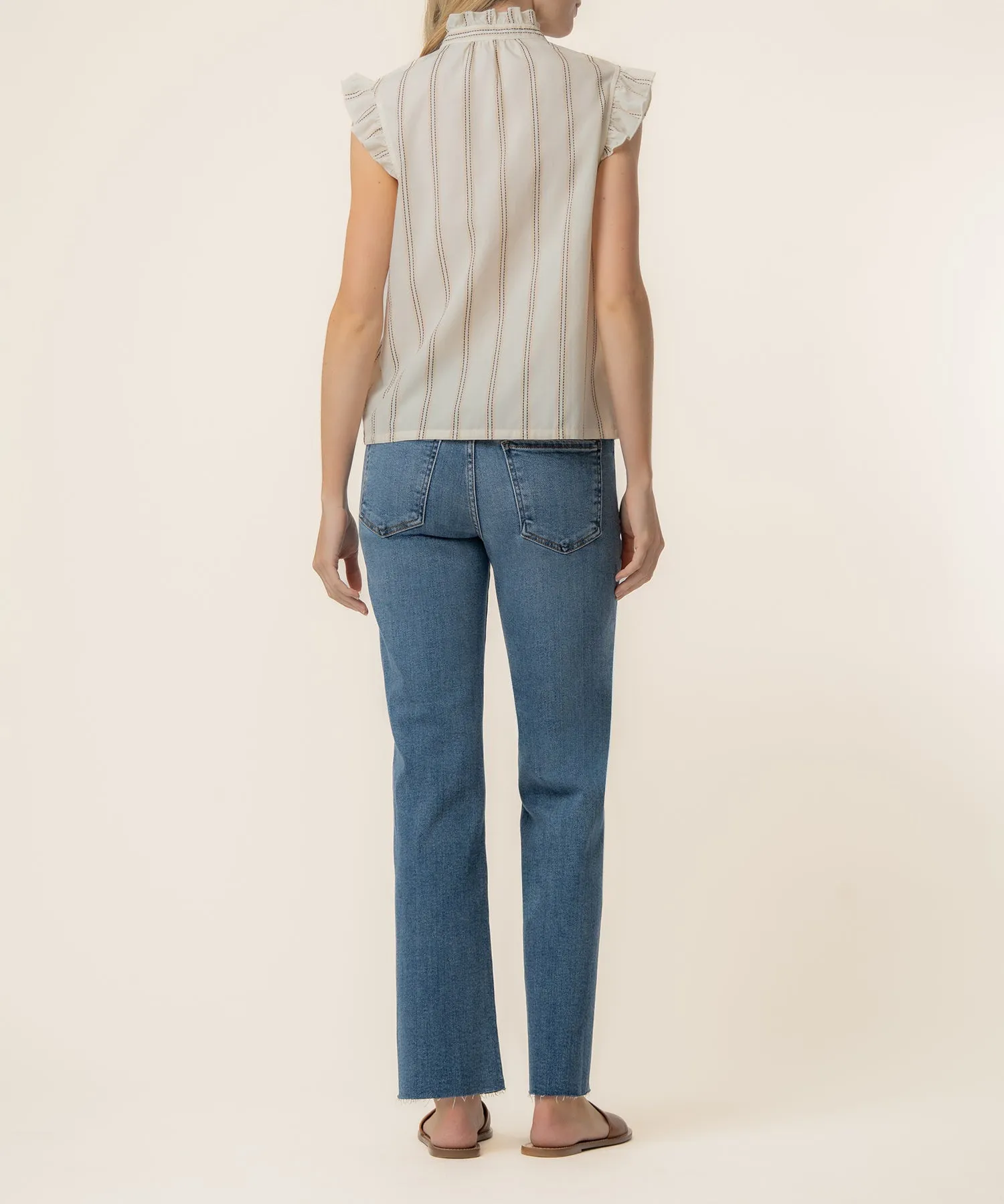 Ronda Ruffle Neck Top in Cream sold by Kut from the Kloth product image thumbnail 3
