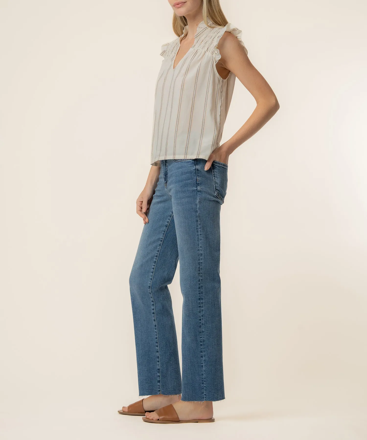 Ronda Ruffle Neck Top in Cream sold by Kut from the Kloth product image thumbnail 2