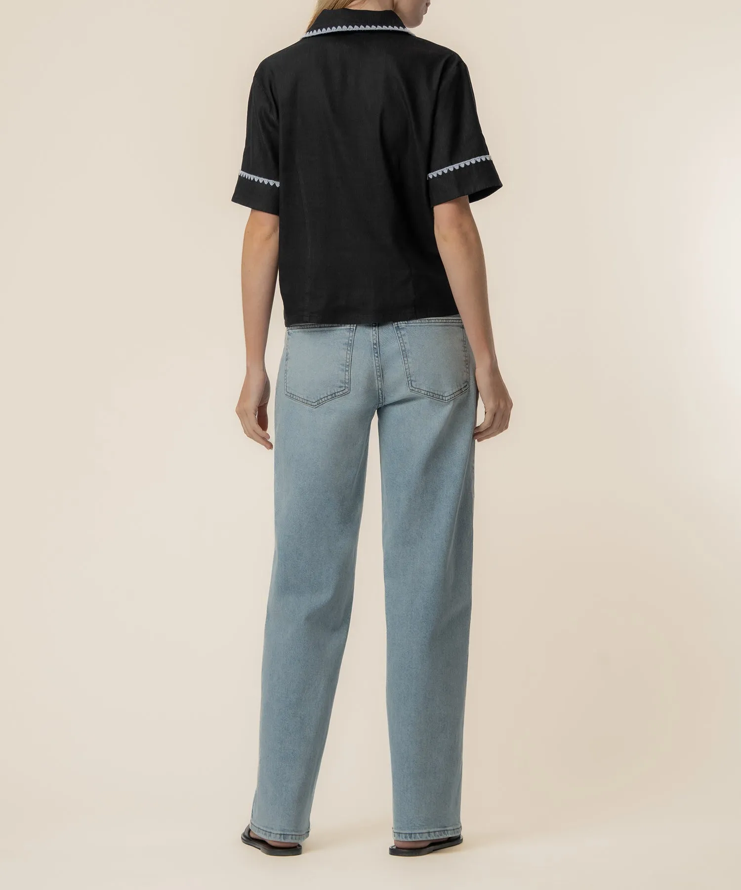 Marisol Linen Top in Black/White sold by Kut from the Kloth product image thumbnail 3