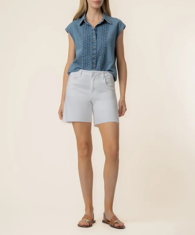 Penelope Denim Top in Beaming Wash made by Kut from the Kloth