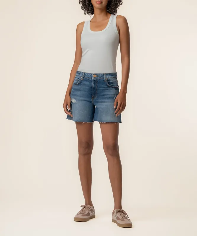 Jane High Rise Long Short, Exclusive in Indicate Wash made by Kut from the Kloth