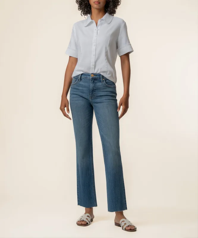 Marisol Linen Top in White made by Kut from the Kloth