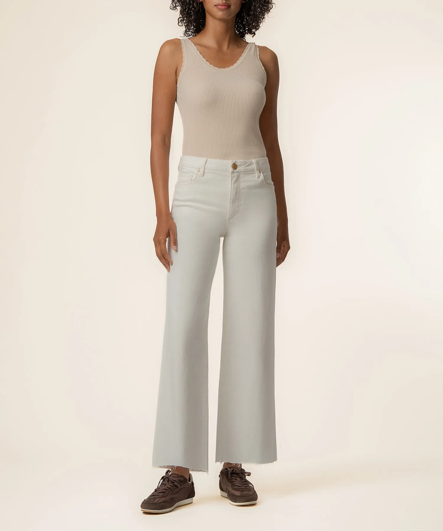 Meg High Rise Wide Leg in Ecru sold by Kut from the Kloth