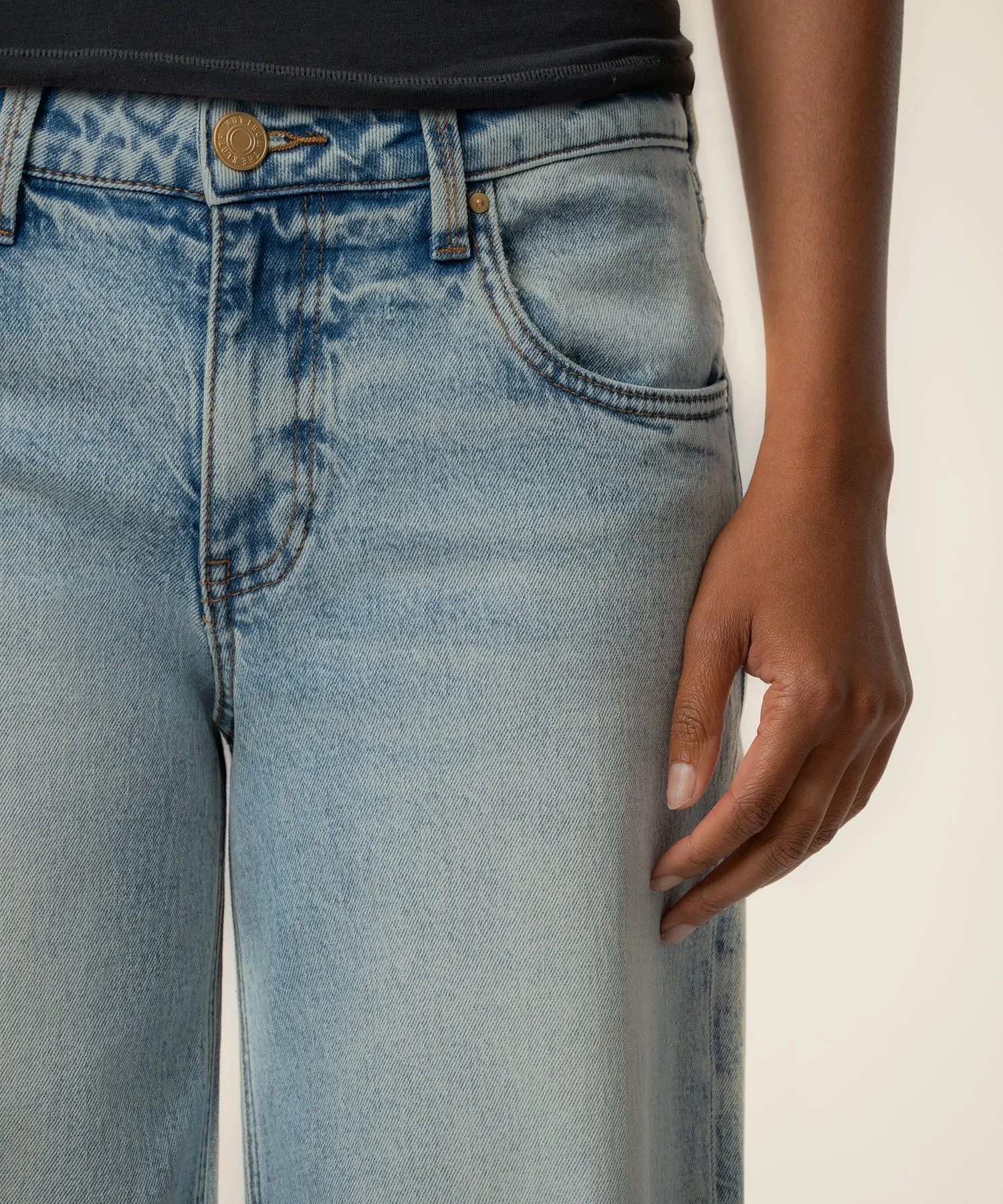 Selena Baggy Low Rise Straight Leg, Petite in Enthusiastic Wash sold by Kut from the Kloth product image thumbnail 4
