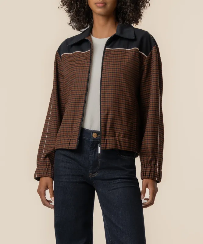 Luca Track Jacket in Black/Brown made by Kut from the Kloth