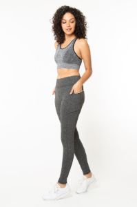 High-Waist Warmhand Stripe Leggings, 28" Inseam sold by Kyodan
