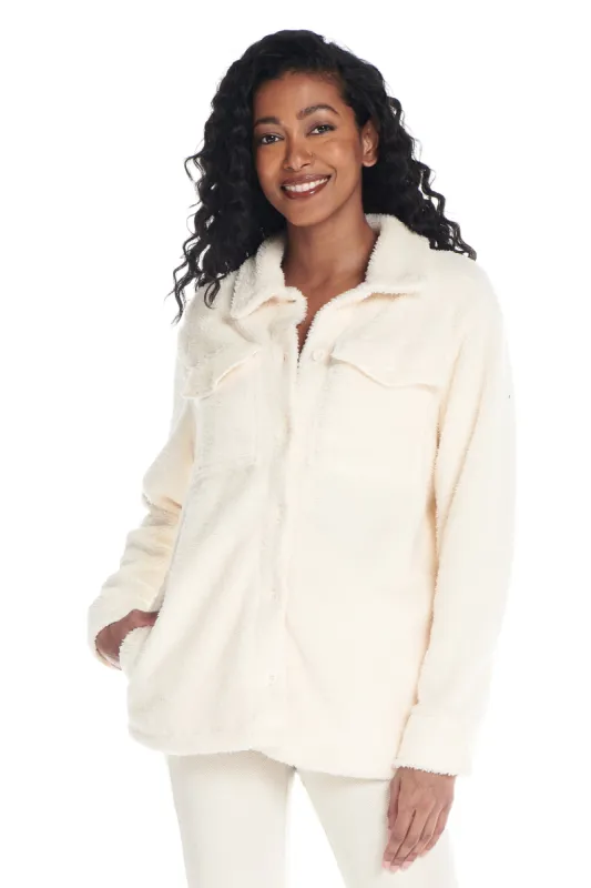 Polar Plush Sherpa Button Down Shirt-Jacket sold by Kyodan