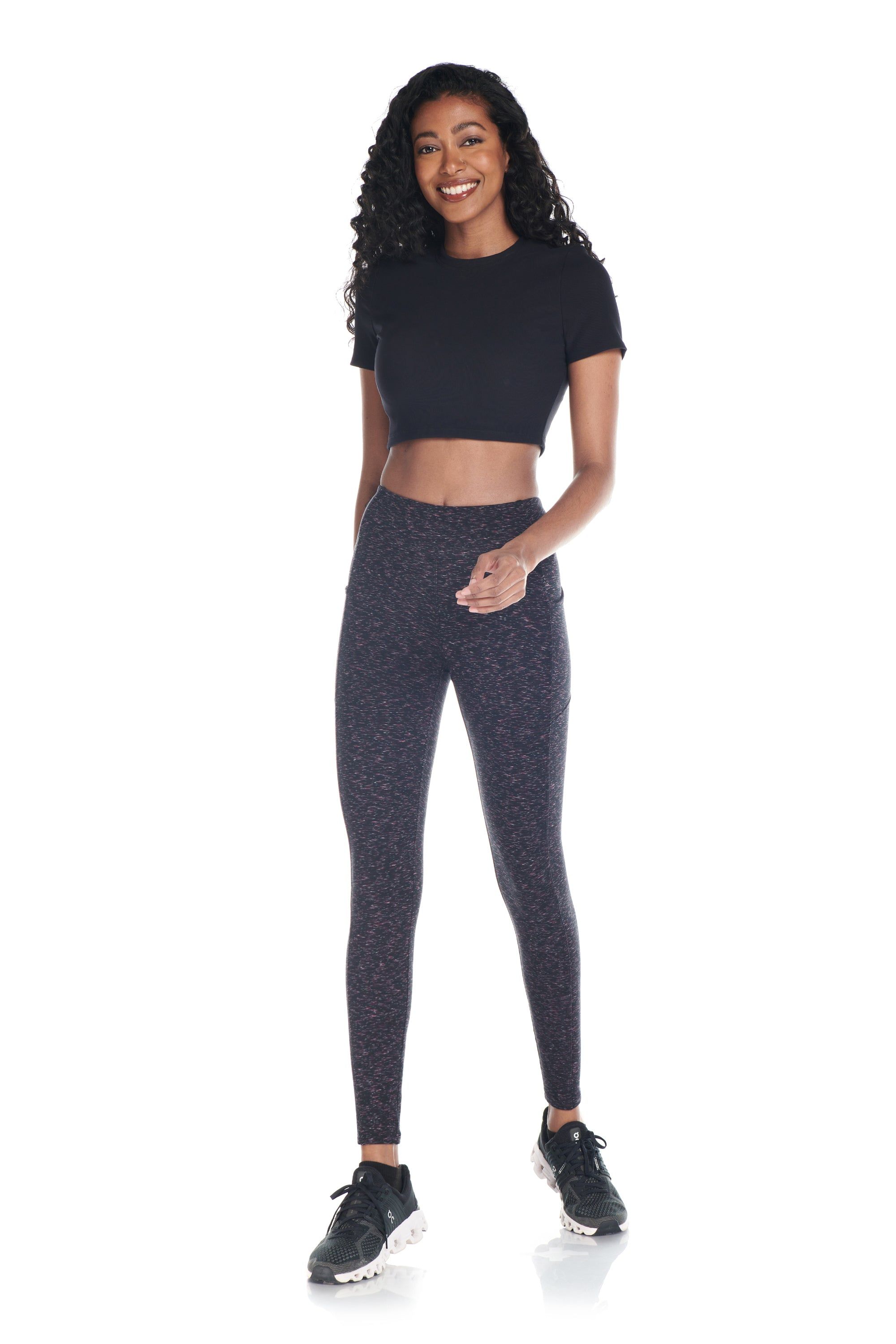 Space Dye High-waist Double Brushed Leggings sold by Kyodan product image thumbnail 3