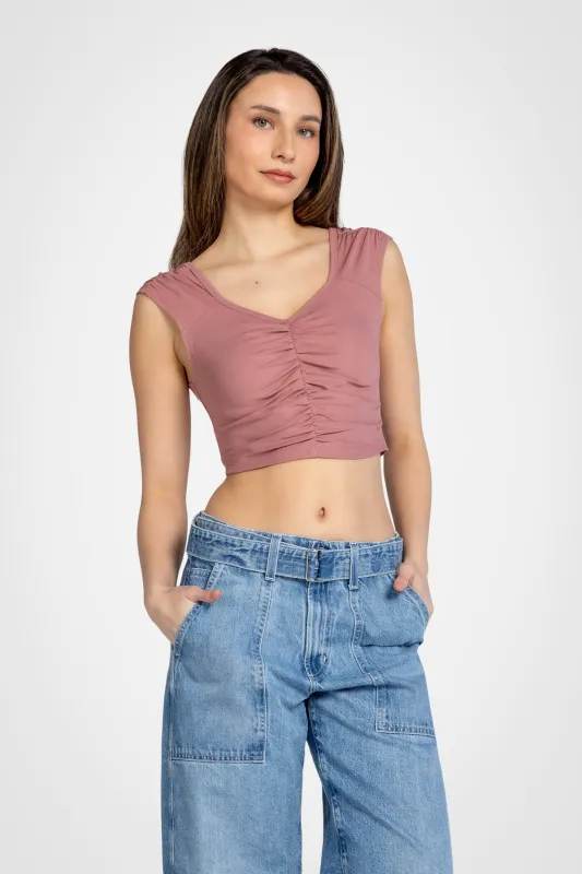 Velvety Shirred Singlet sold by Kyodan