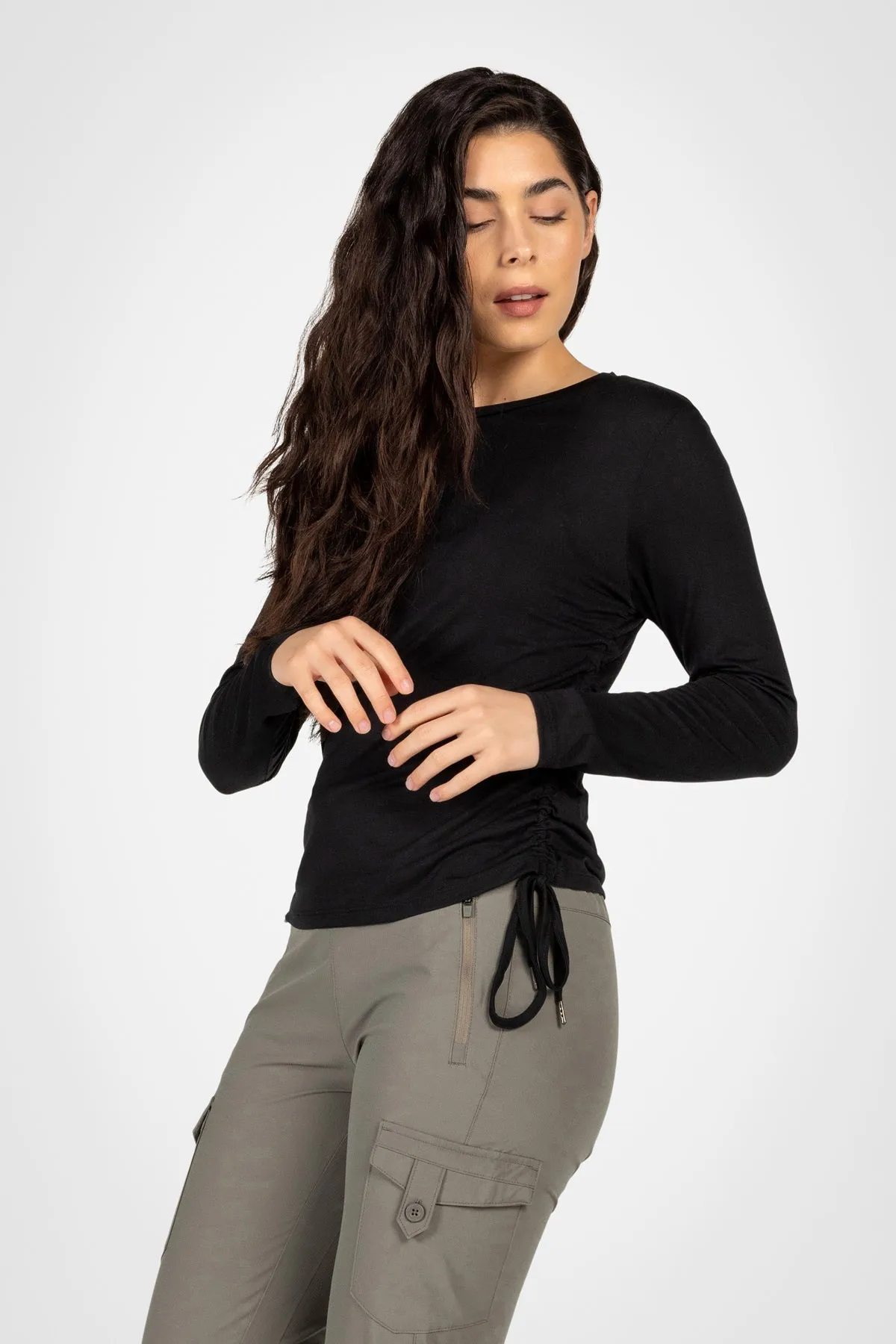 Active Ruched Long Sleeve Top sold by Kyodan