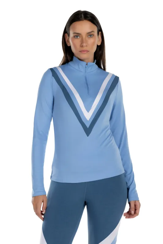 Striped Athletic 1/4 Zip Top sold by Kyodan