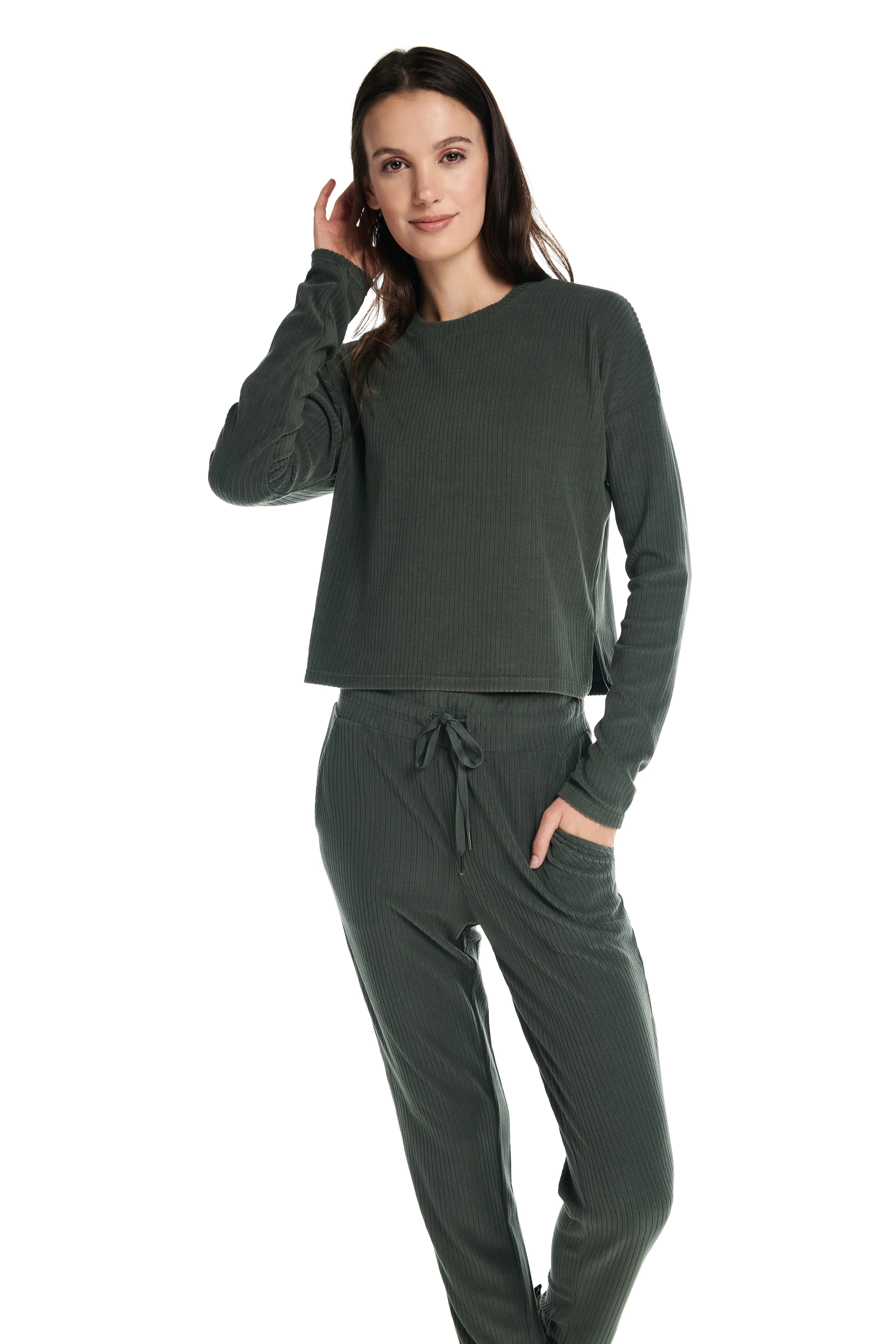 Velour Ribbed Lounge Trouser Jogger sold by Kyodan product image thumbnail 5