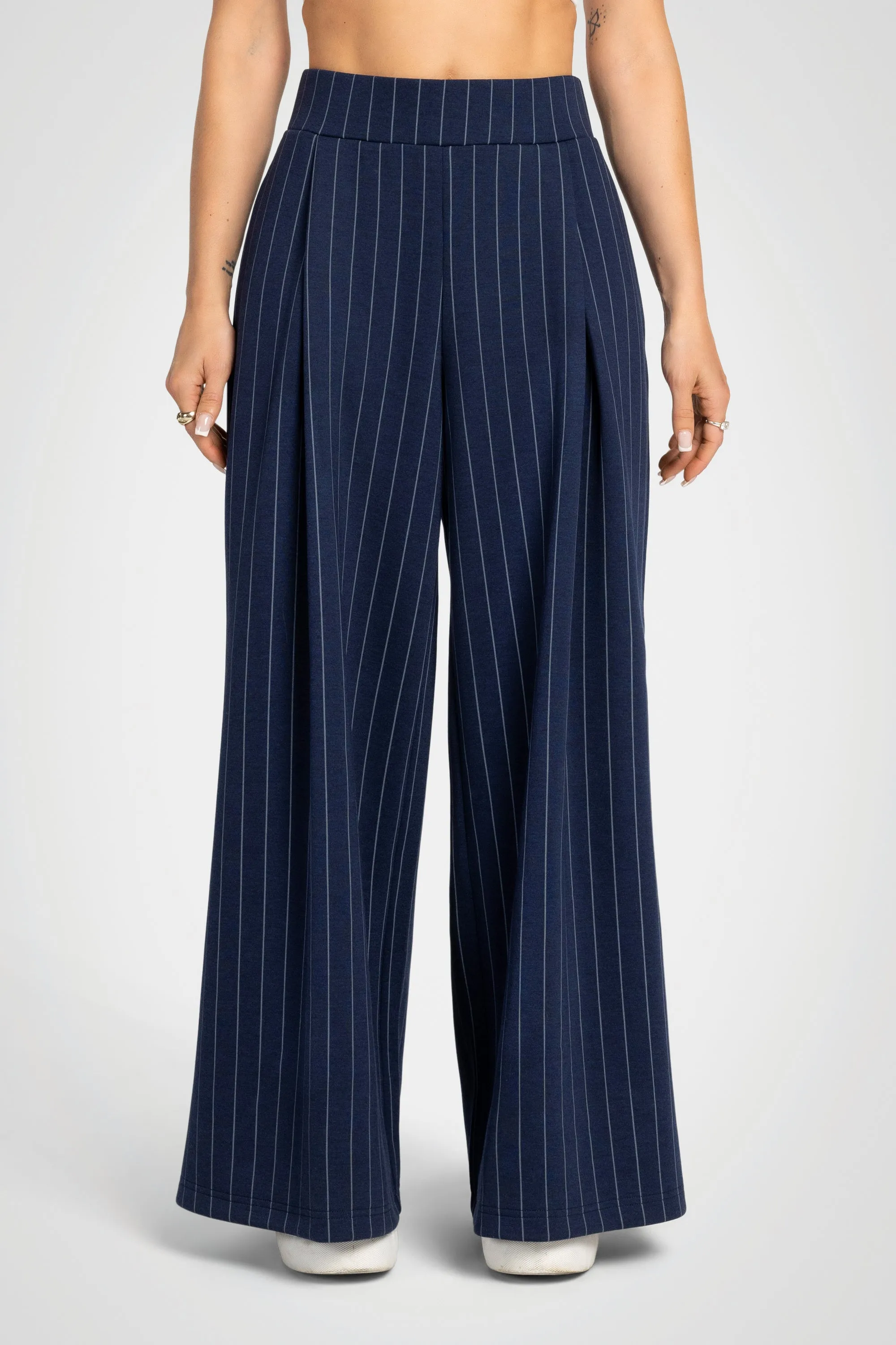 Pinstripe Deluxe Ultra Wide Leg Pant – 30” sold by Kyodan