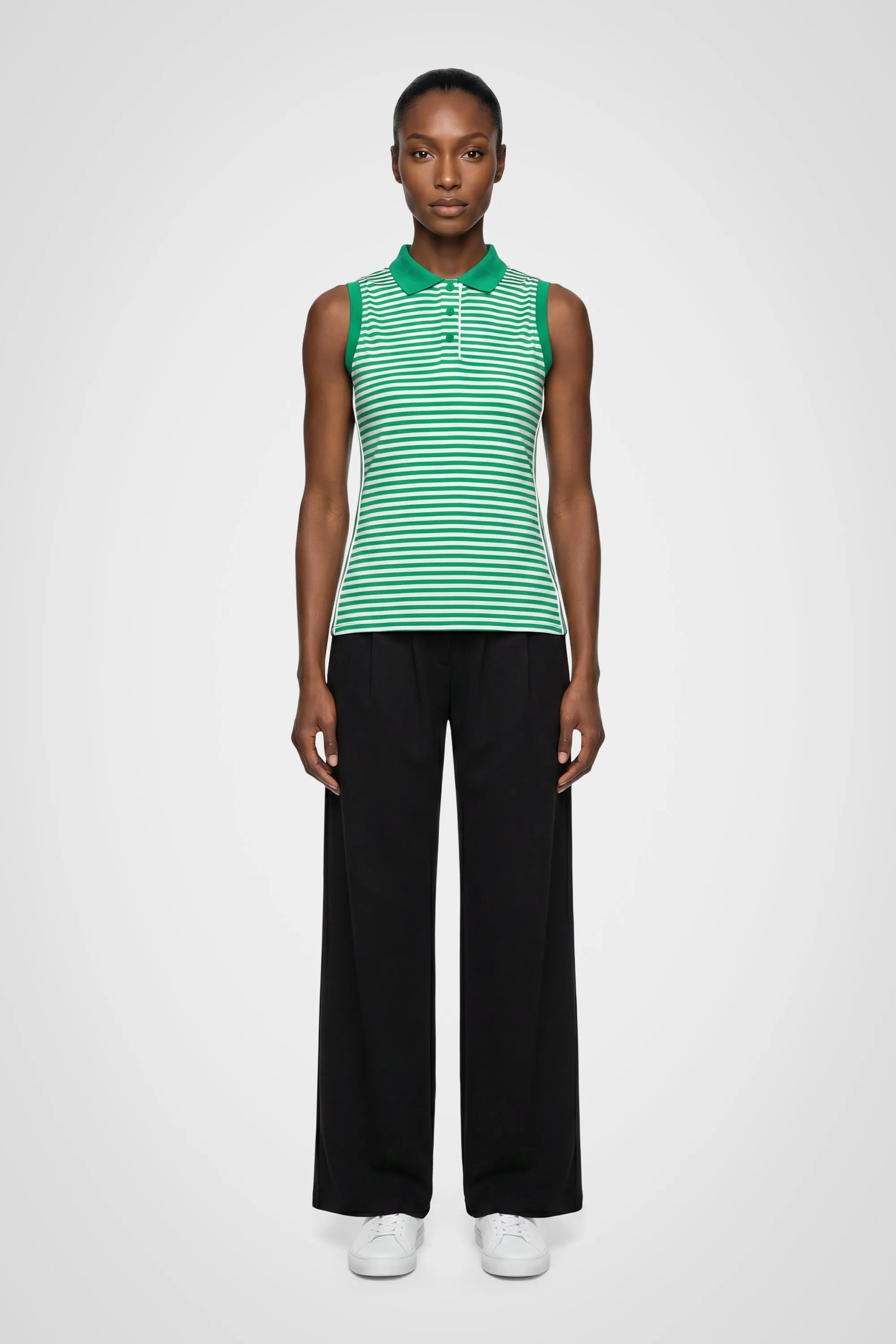 Trailhead Stripe Sleeveless Polo sold by Kyodan