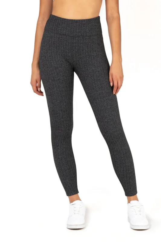 Seamless Herringbone High-Waist Double Brushed Jacquard Leggings sold by Kyodan