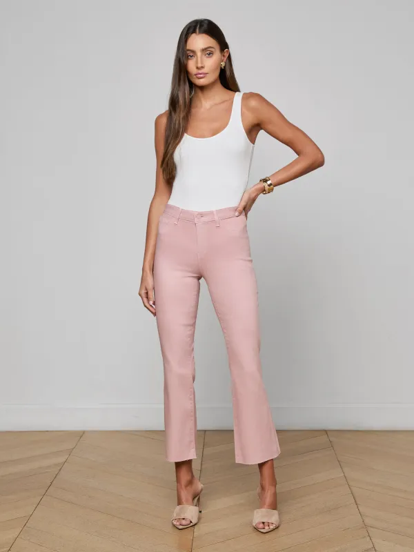 Kendra Coated Cropped Flare Jean sold by L'AGENCE