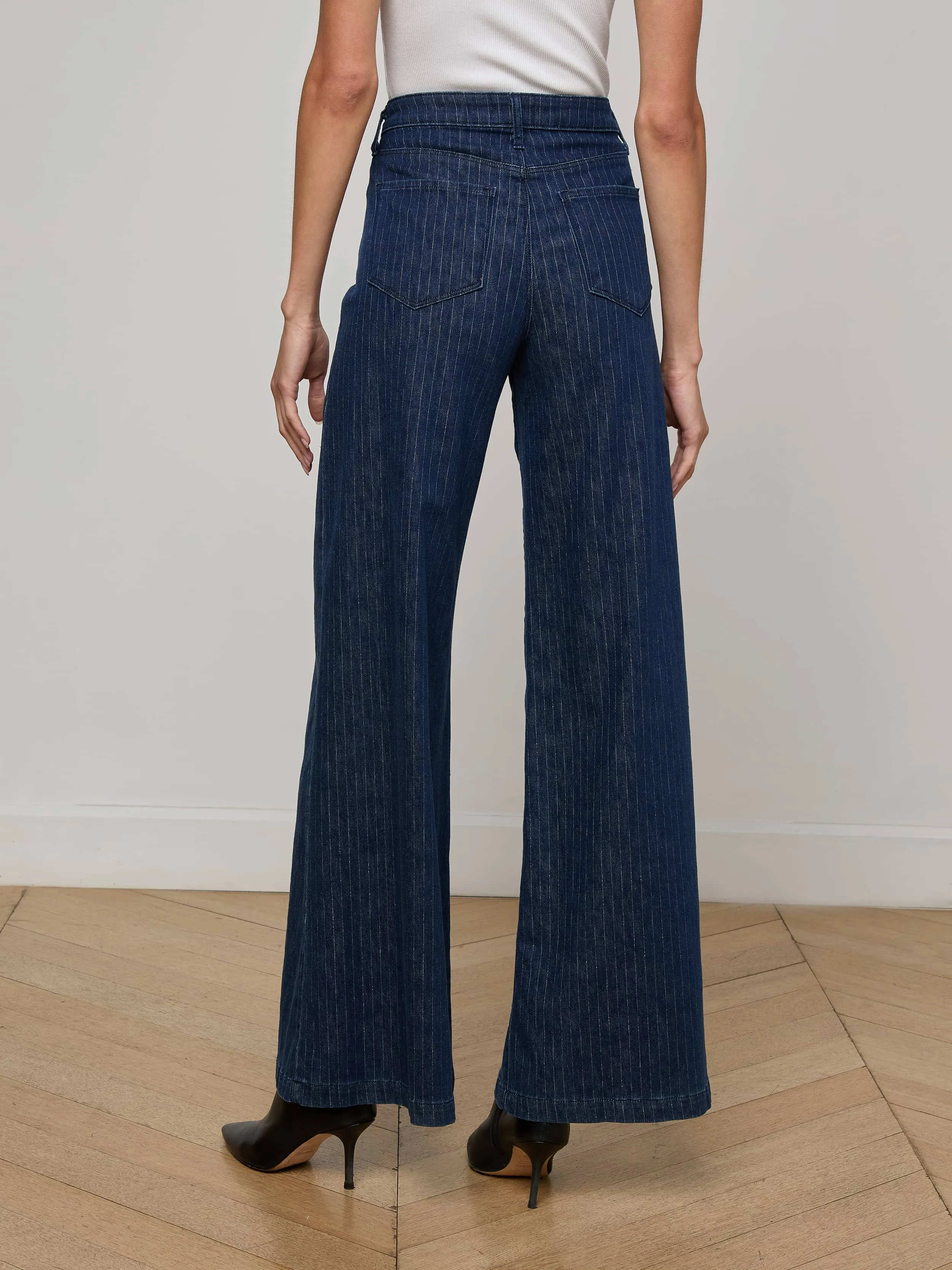 Quincy Pinstriped Jean sold by L'AGENCE product image thumbnail 4