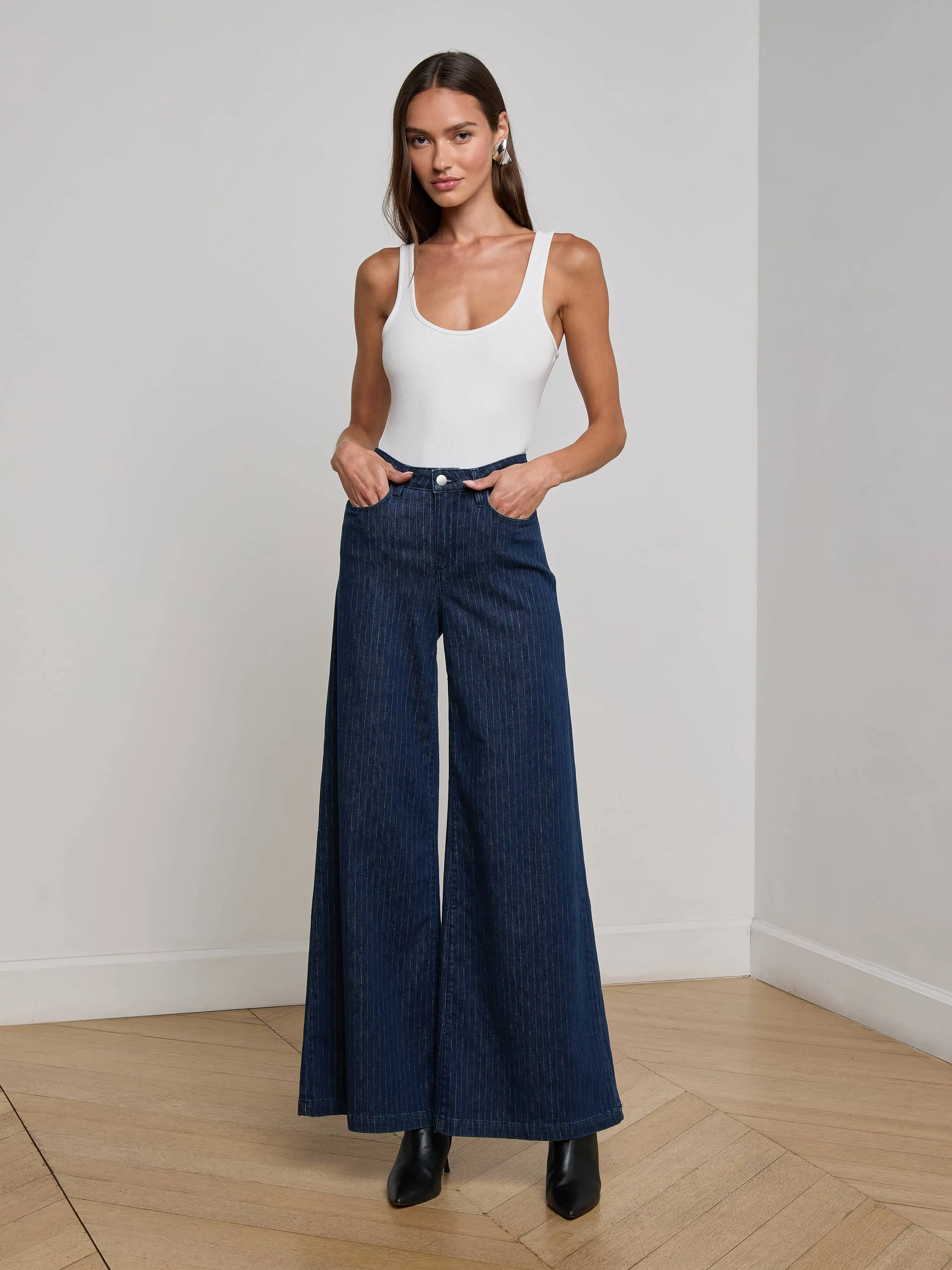 Quincy Pinstriped Jean sold by L'AGENCE