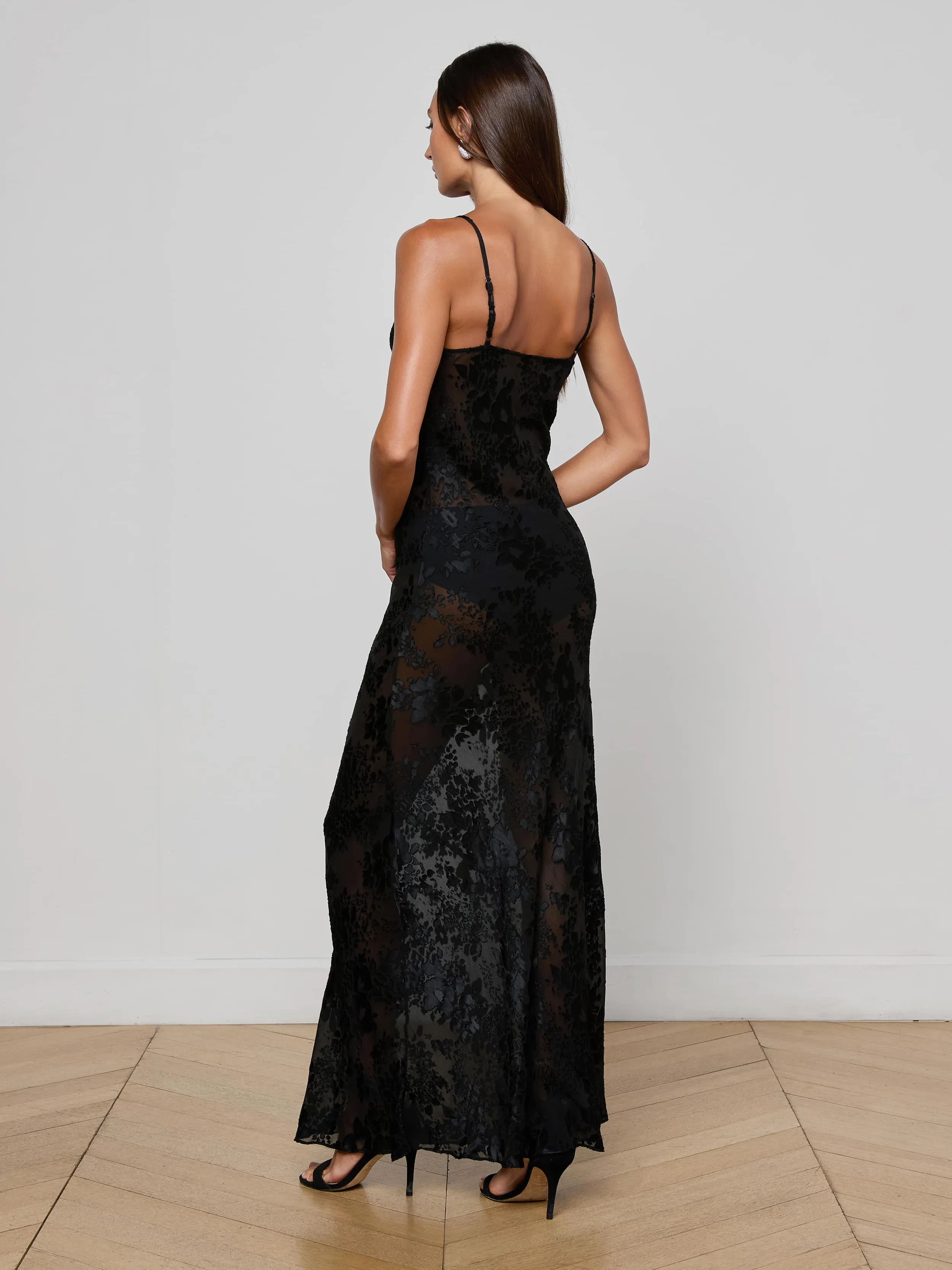 Christine Burnout Satin Dress sold by L'AGENCE product image thumbnail 3