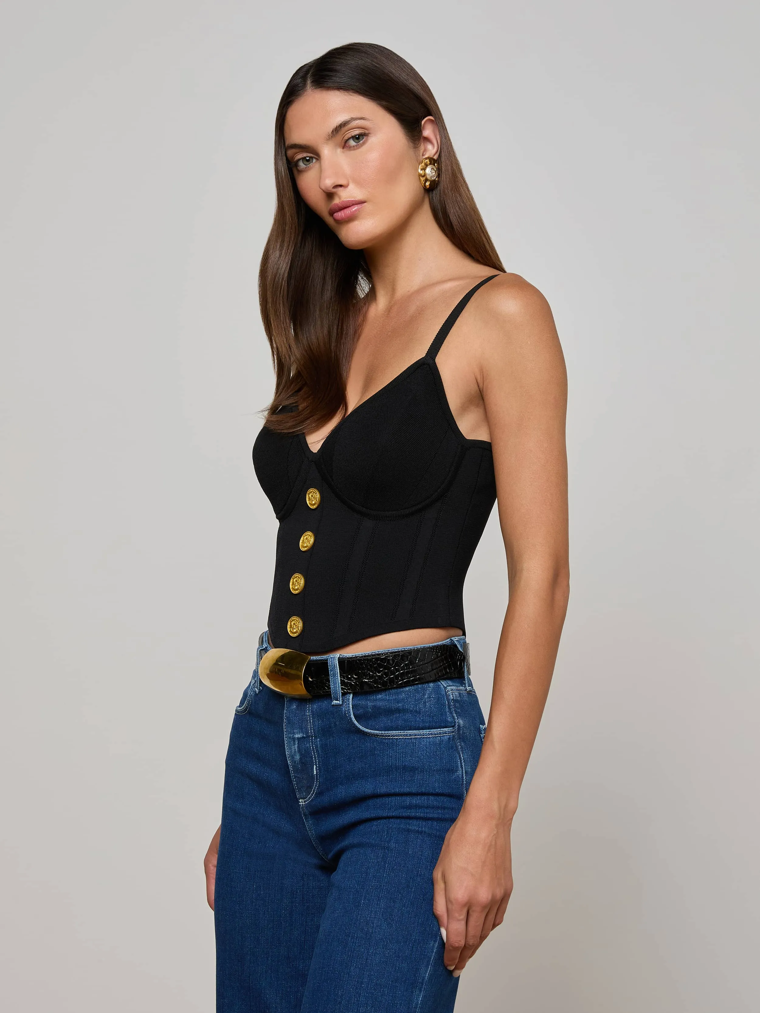 Artemis Knit Corset Top sold by L'AGENCE product image thumbnail 2