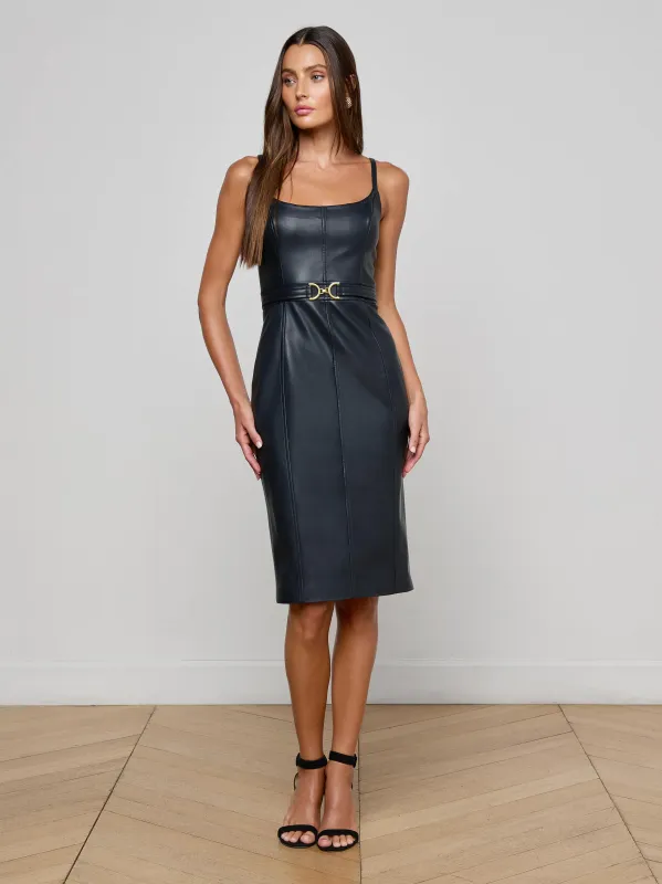 Halia Vegan Leather Dress sold by L'AGENCE