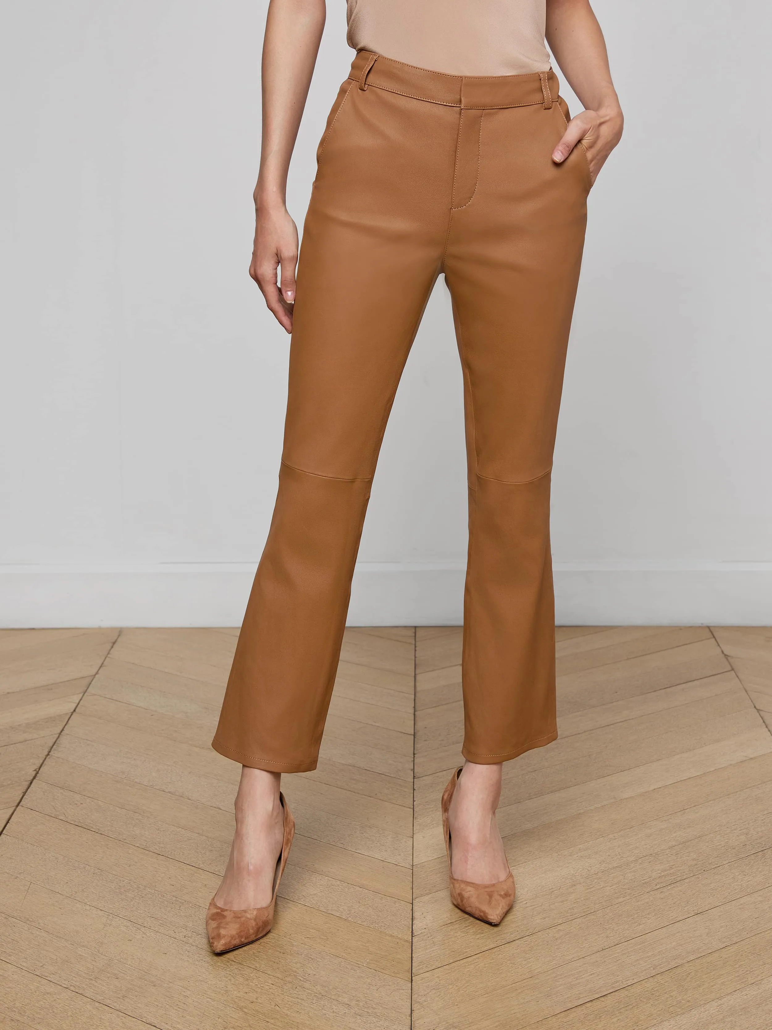 Ketra Leather Bootcut Trouser sold by L'AGENCE product image thumbnail 2